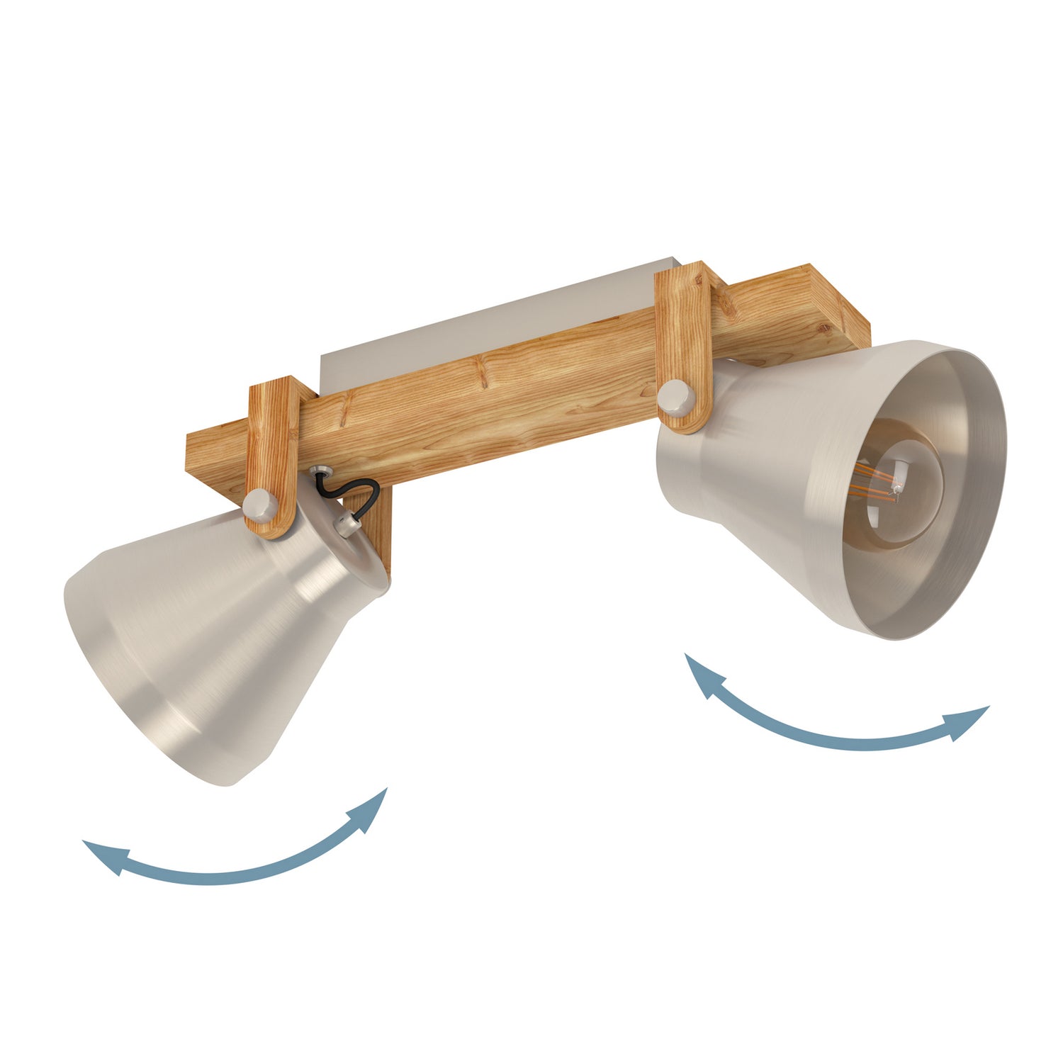 B-Ware Eglo Deckenstrahler Deckenspot Cawton Stahl Holz Lampe Wohnraum Beleuchtung - 9002759439491