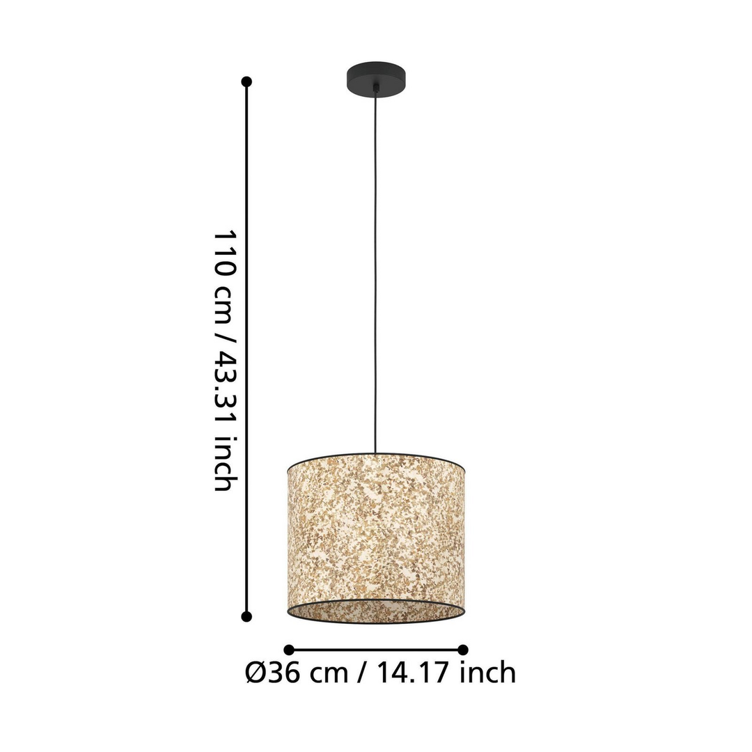 Eglo Hängelampe Pendelleuchte Butterburn Lampe Beige Grün Stoff ø 36 Cm Spot B-Ware