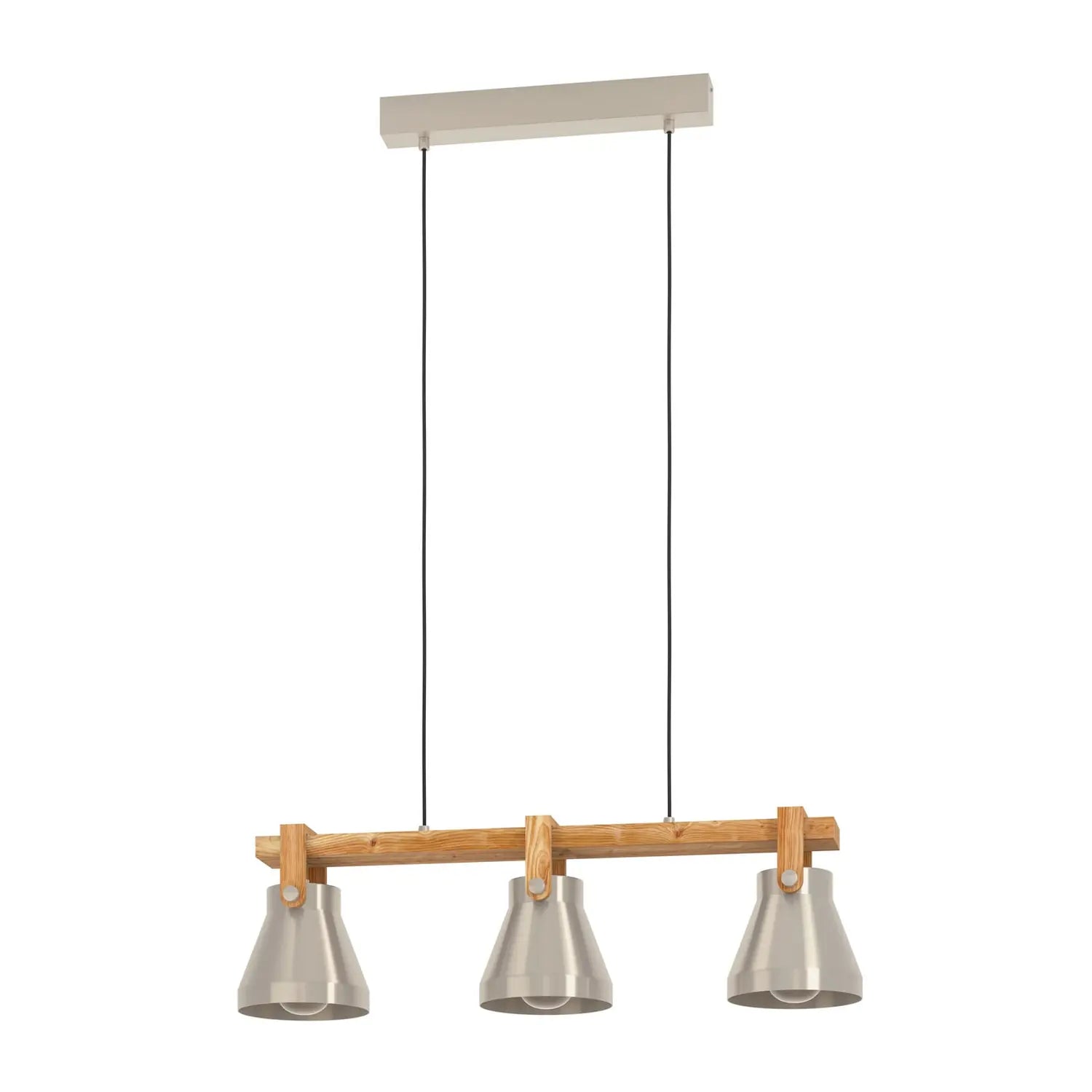 B-Ware Eglo Pendelleuchte Hängelampe Cawton Leuchte Stahl Holz 76 Cm 3 Flammig E27 Led - 9002759439521