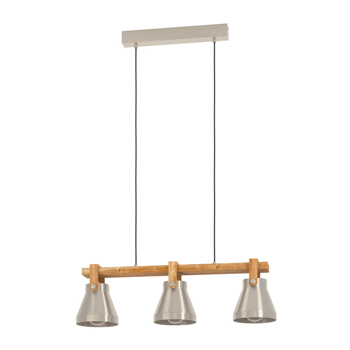 Eglo Pendelleuchte Hängelampe Cawton Leuchte Stahl Holz 76 cm 3-flammig E27 LED - 9002759439521