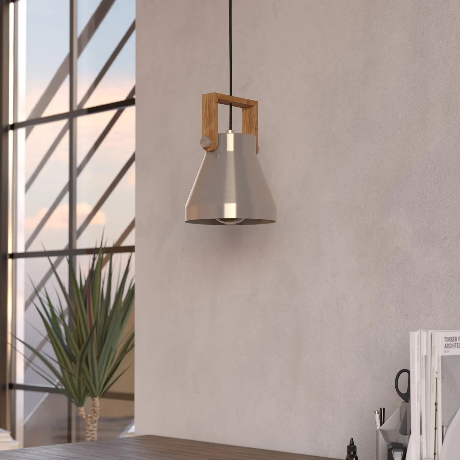 B-Ware Eglo Hängelampe Pendelleuchte Stahl Holz Cawton Leuchte ø 16 Cm E27 Led Lampe - 9002759439514
