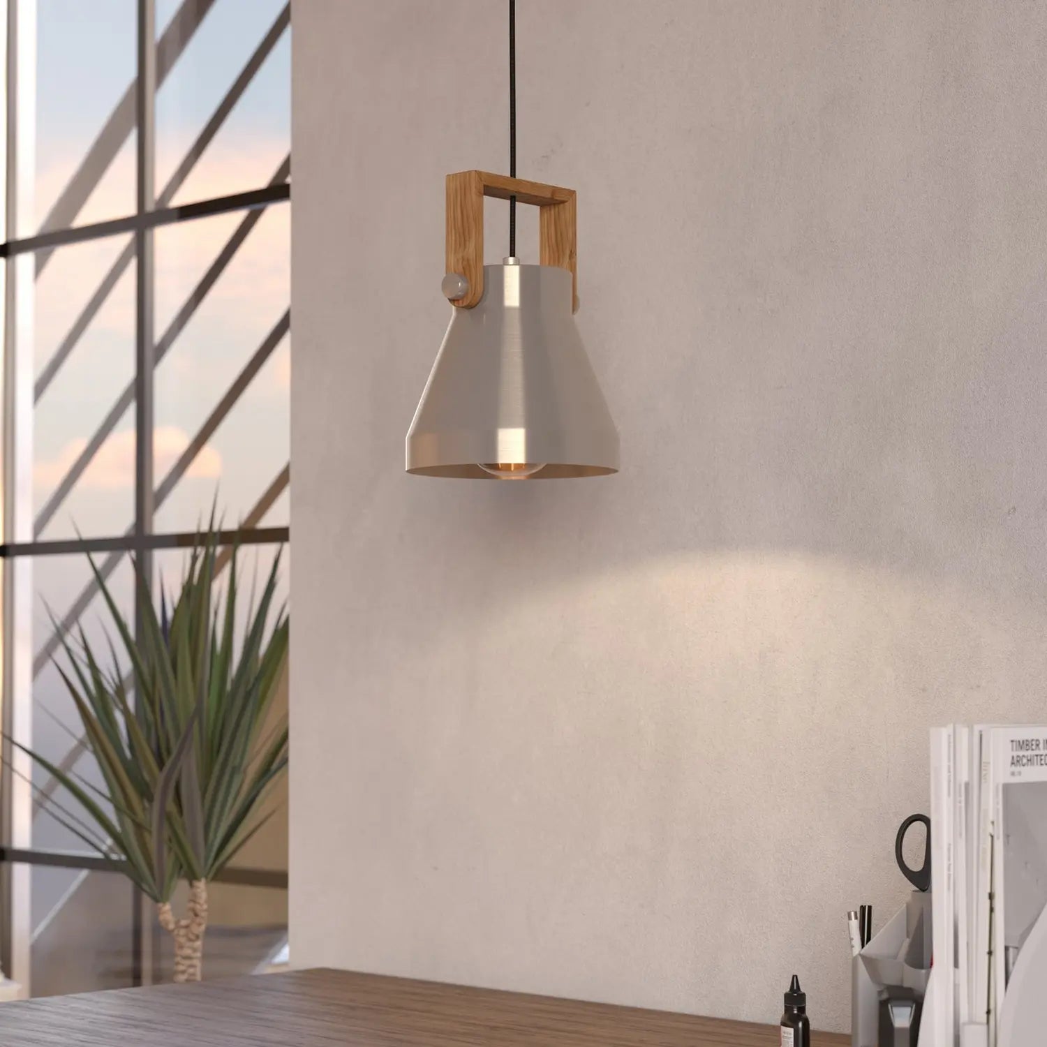 B-Ware Eglo Hängelampe Pendelleuchte Stahl Holz Cawton Leuchte ø 16 Cm E27 Led Lampe - 9002759439514