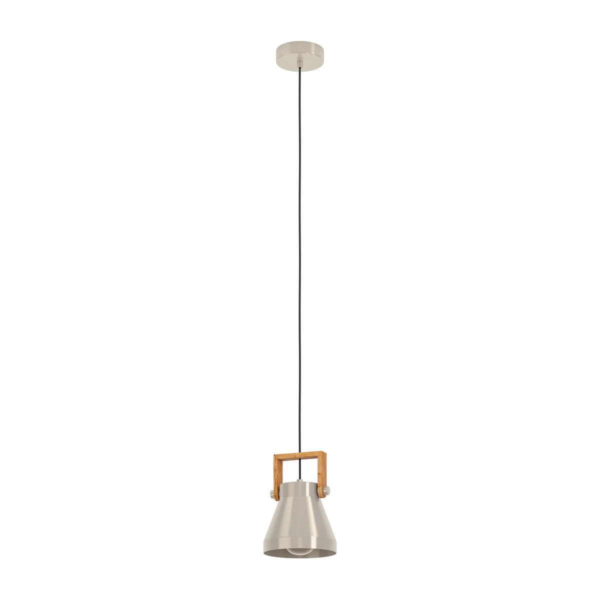 eglo Hängelampe Pendelleuchte Stahl Holz Cawton Leuchte Ø 16 cm E27 LED Lampe - 9002759439514