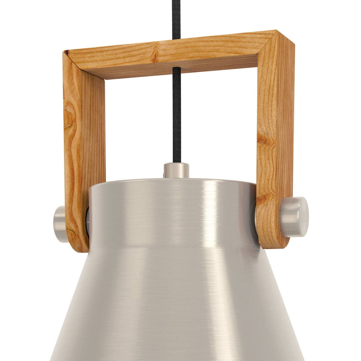 eglo Hängelampe Pendelleuchte Stahl Holz Cawton Leuchte Ø 16 cm E27 LED Lampe - 9002759439514