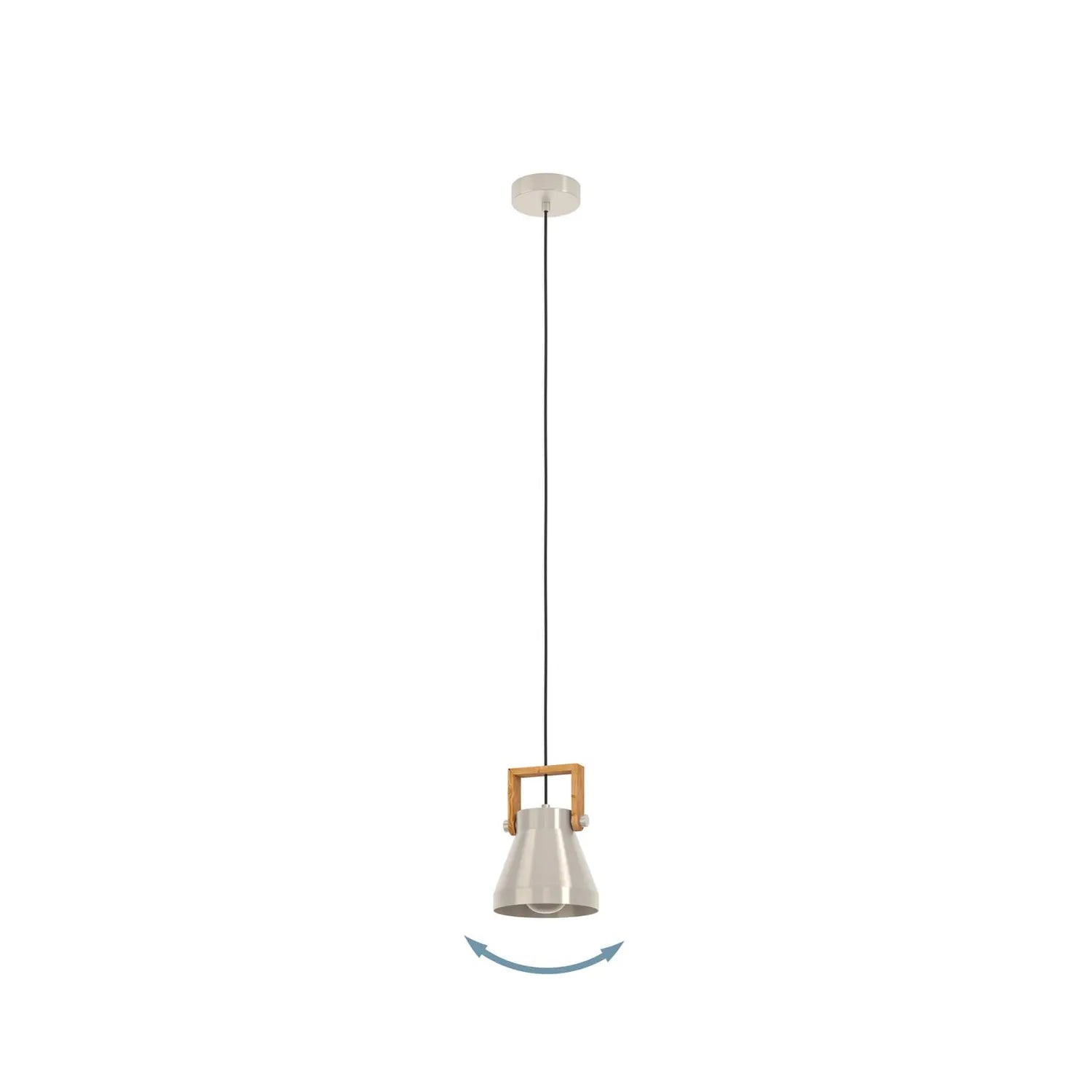 B-Ware Eglo Hängelampe Pendelleuchte Stahl Holz Cawton Leuchte ø 16 Cm E27 Led Lampe - 9002759439514