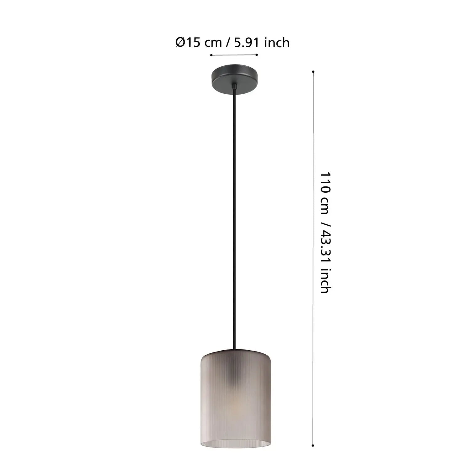 B-Ware Eglo Pendelleuchte Hängelampe Glas Rauchgrau Transparent Colomera Leuchte Licht - 9008606307142