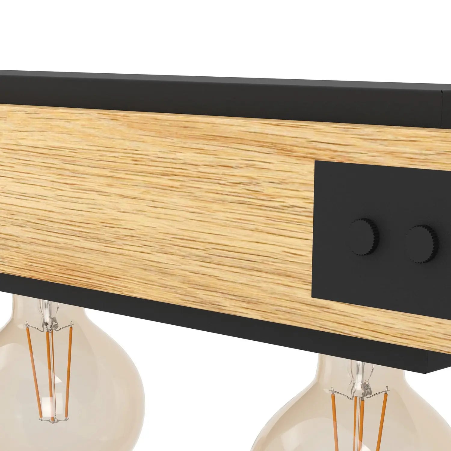 B-Ware Eglo Hängelampe Pendelleuchte Layham Schwarz Holz Hell Länge 96 Cm 5 Flg - 9002759434687