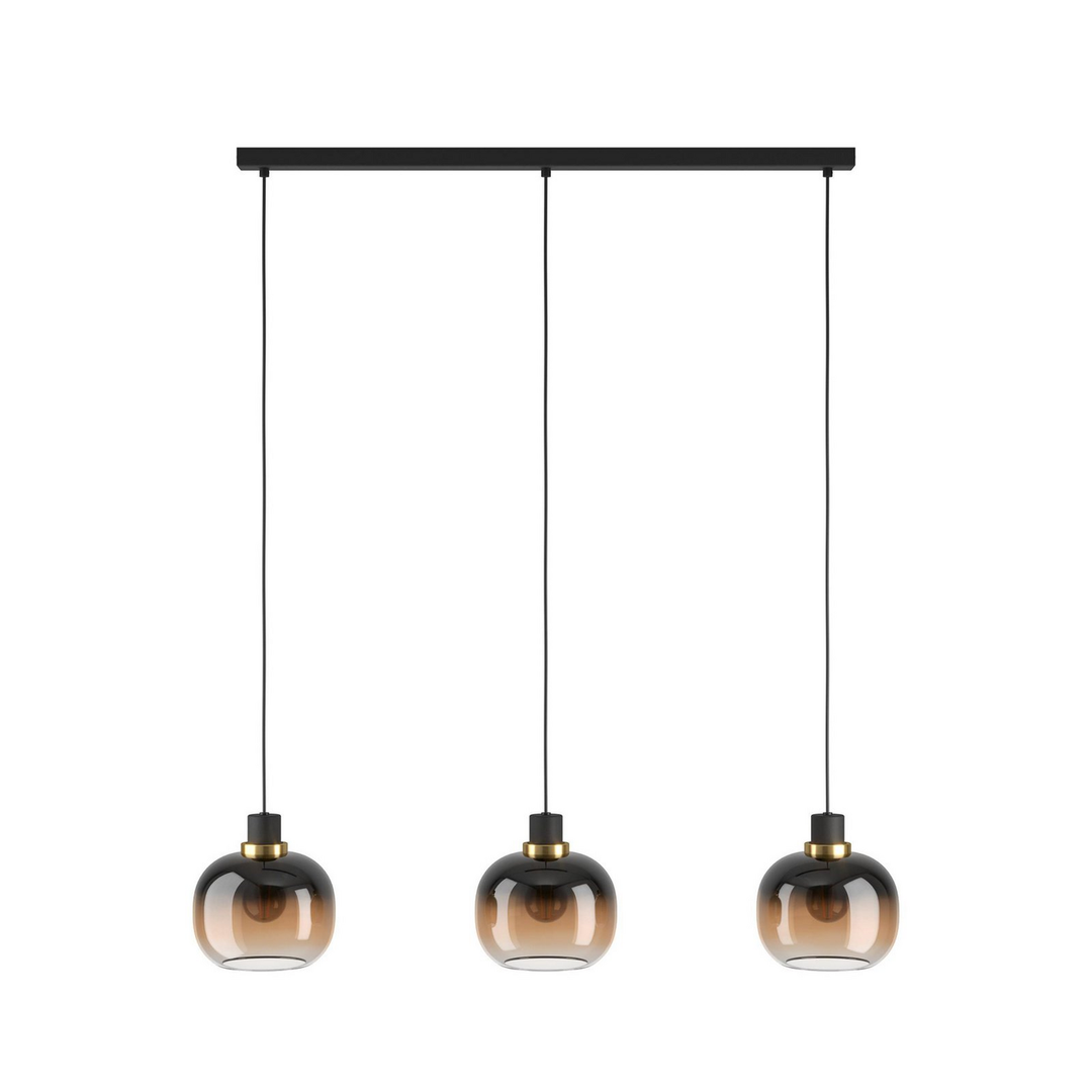 Eglo Hängelampe Pendelleuchte Oilella Schwarz Braun Glas Länge 95 Cm 3 Flammig B-Ware - 9002759996154