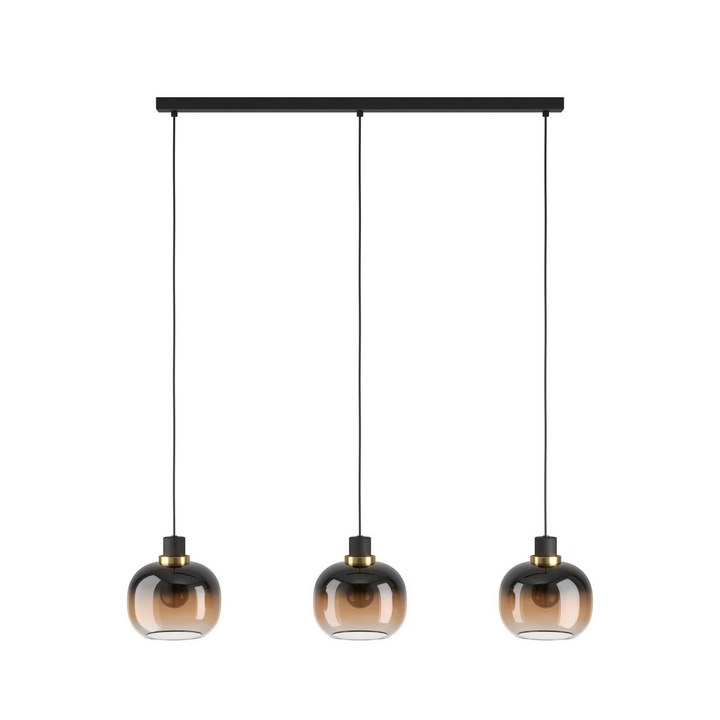 Eglo Hängelampe Pendelleuchte Oilella Schwarz Braun Glas Länge 95 Cm 3 Flammig B-Ware - 9002759996154