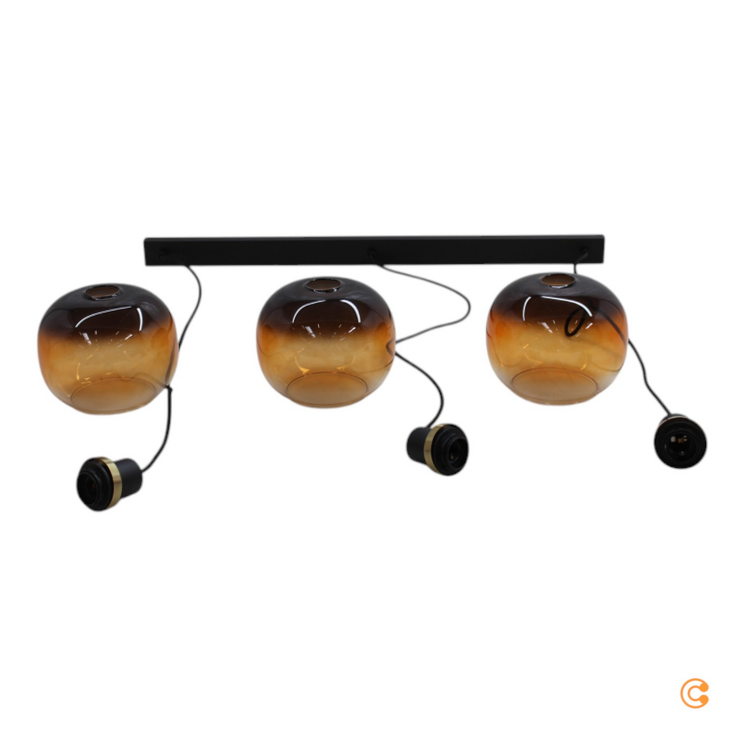 Eglo Hängelampe Pendelleuchte Oilella Schwarz Braun Glas Länge Siehe Text/Foto B-Ware - 9002759996154