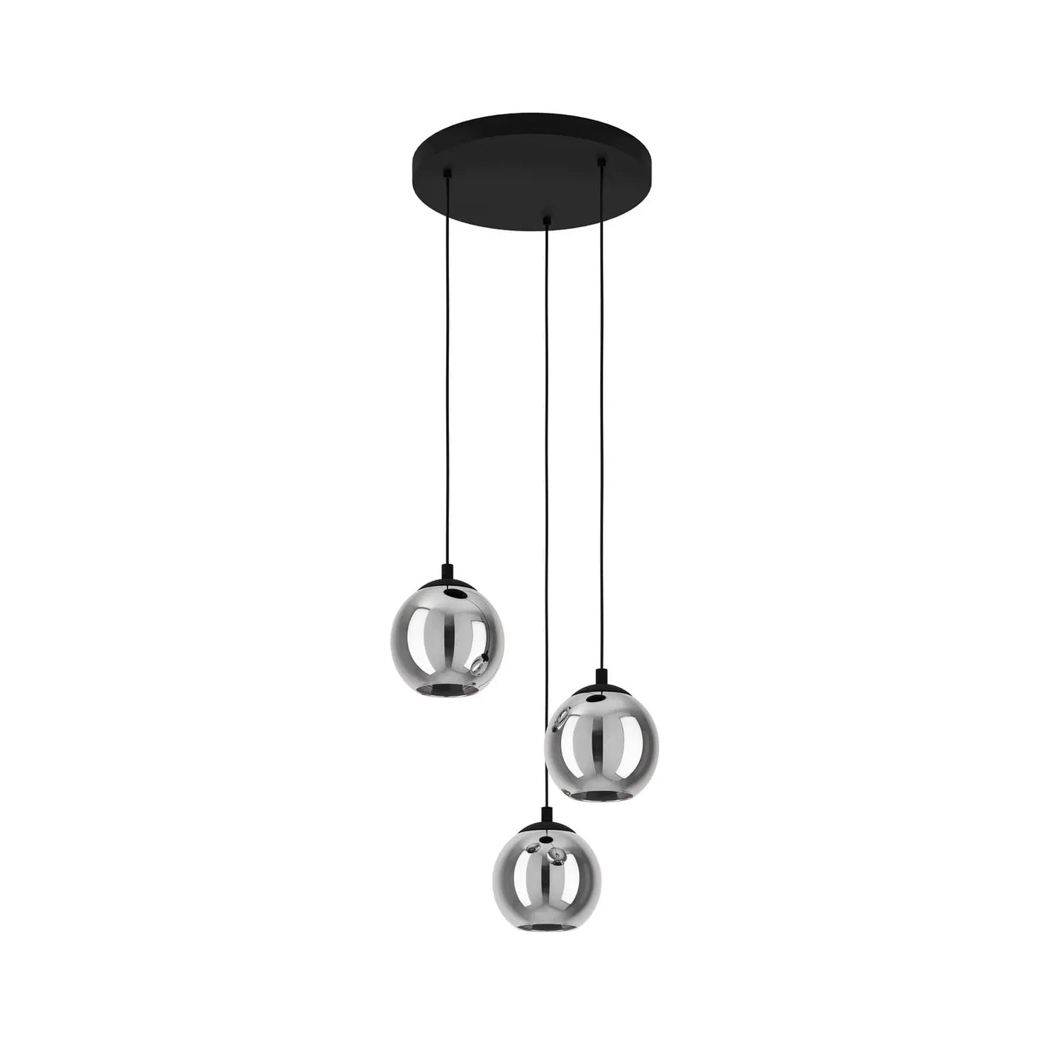 B-Ware Hängeleuchte Pendelleuchte Eglo Ariscani Glas Rauchgrau Schwarz E27 3flg - 9002759986537