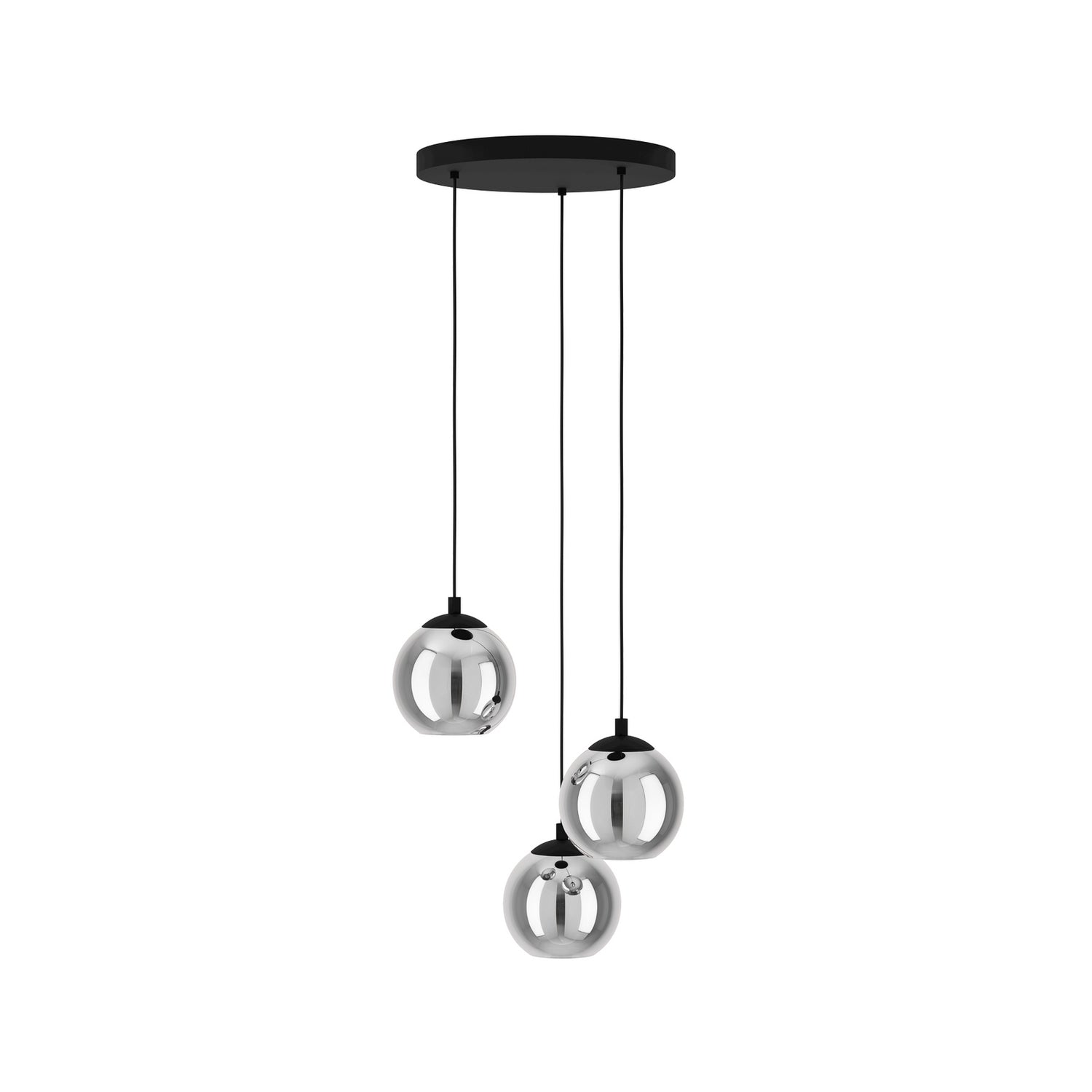 B-Ware Hängeleuchte Pendelleuchte Eglo Ariscani Glas Rauchgrau Schwarz E27 3flg - 9002759986537