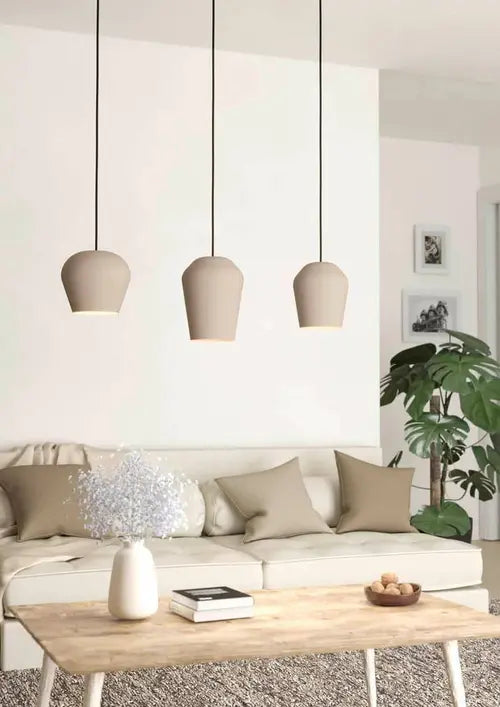 EGLO Hängeleuchte Cambaito Deckenlampe Pendelleuchte Lampe E27 3-flg sandfarben - 9008606238927