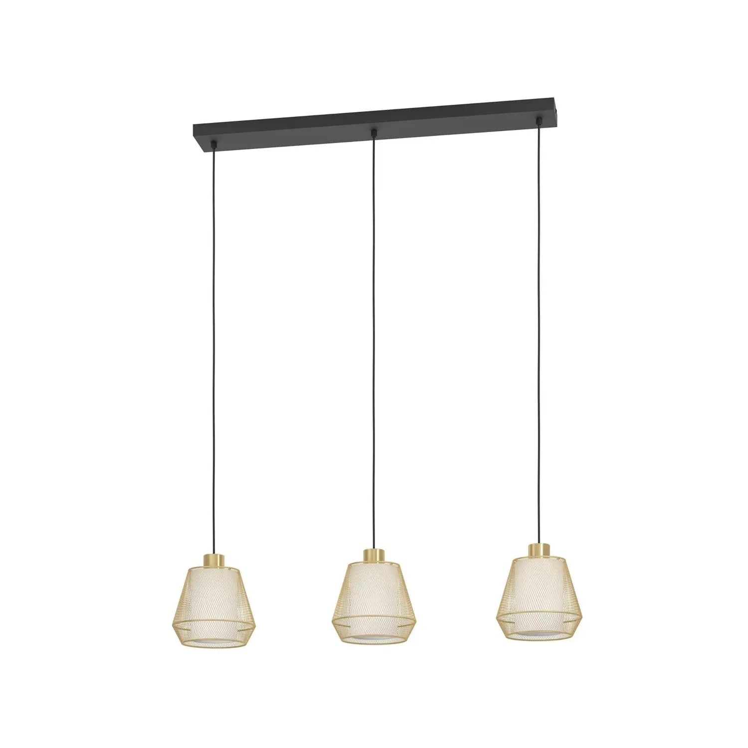 B-Ware Eglo Hängeleuchte Pendelleuchte Ciudadela Schwarz Messing 3 Flammig 88 Cm - 9008606274680