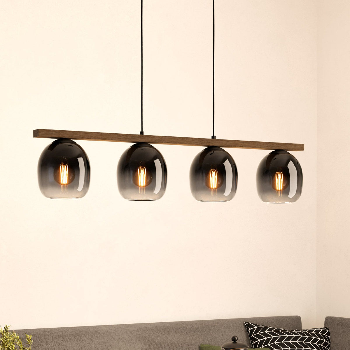 Hängeleuchte Filago vier Schirme aus Rauchglas Pendelleuchte Hängelampe schwa534 - 9008606235339