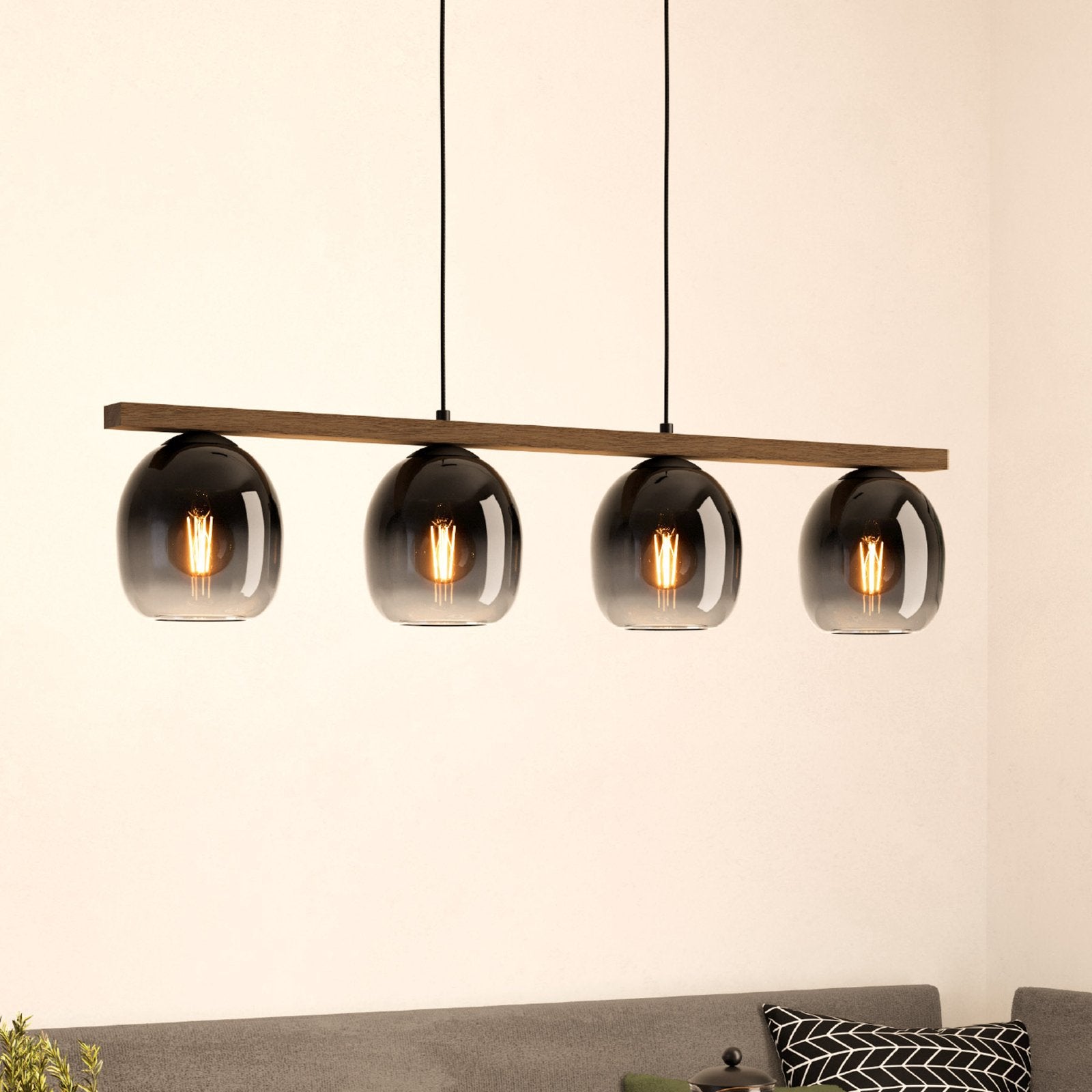 Hängeleuchte Filago vier Schirme aus Rauchglas Pendelleuchte Hängelampe schwa534 - 9008606235339