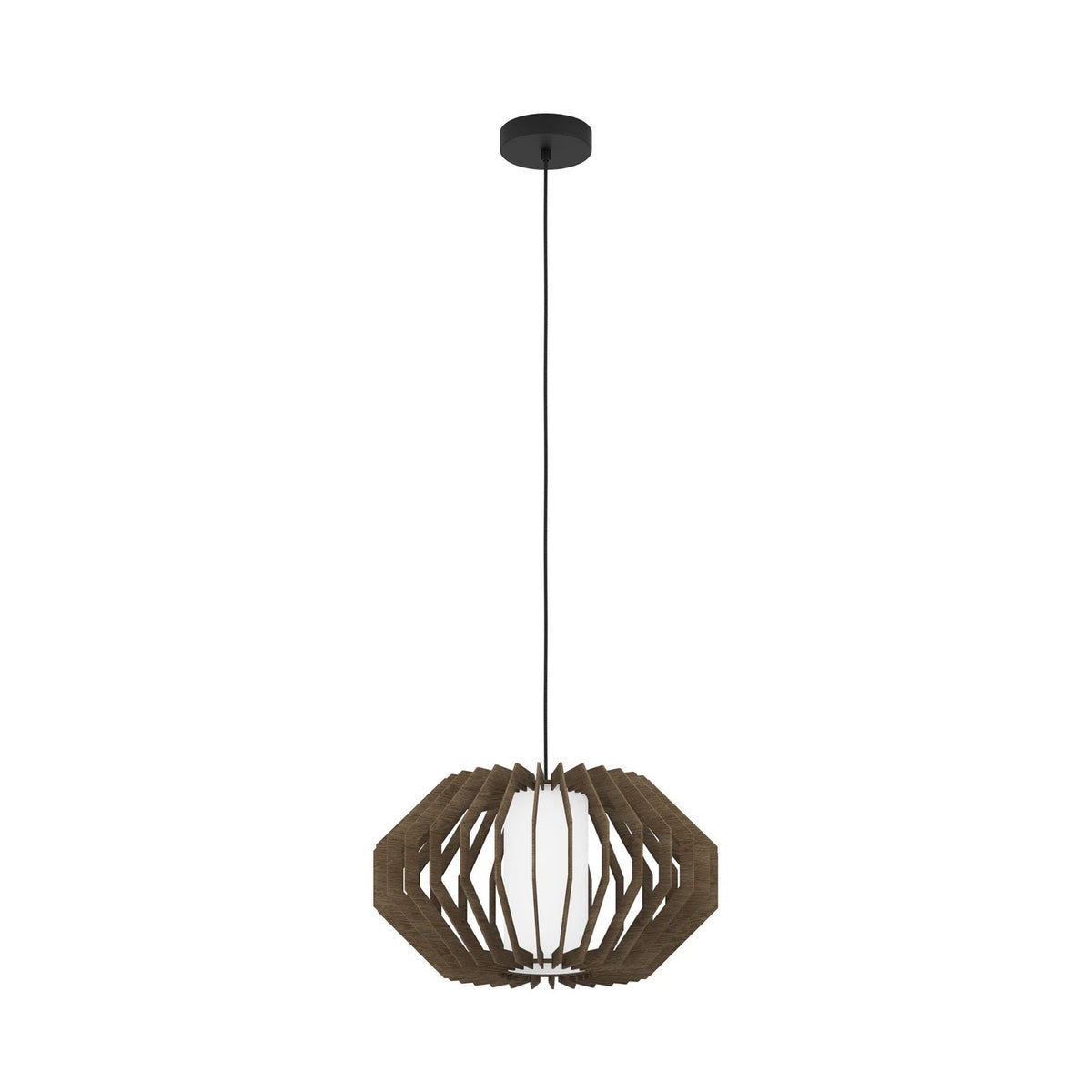 EGLO Hängeleuchte Pendelleuchte Lampe Rusticaria Holz Glas braun weiß E27 LED - 9008606240043