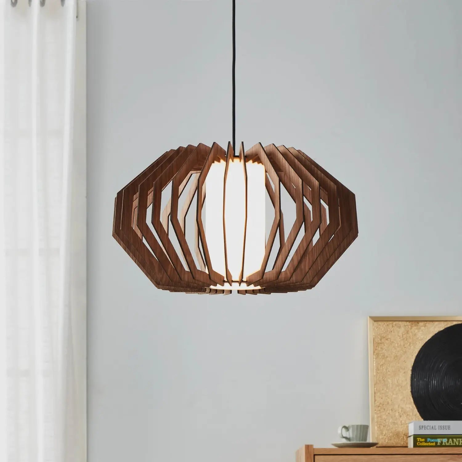 B-Ware Eglo Hängeleuchte Pendelleuchte Lampe Rusticaria Holz Glas Braun Weiß E27 Led - 9008606240043