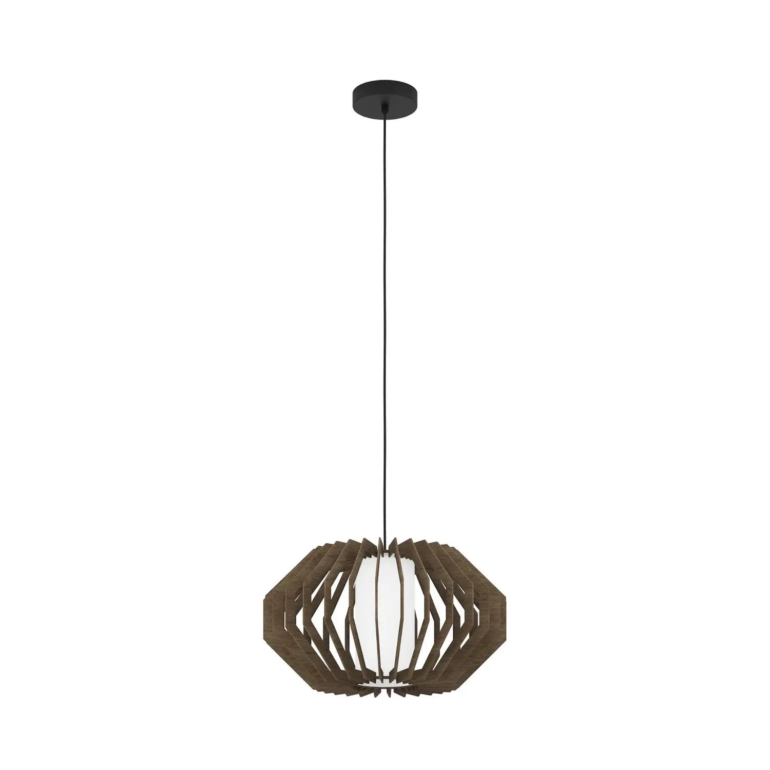 B-Ware Eglo Hängeleuchte Pendelleuchte Lampe Rusticaria Holz Glas Braun Weiß E27 Led - 9008606240043