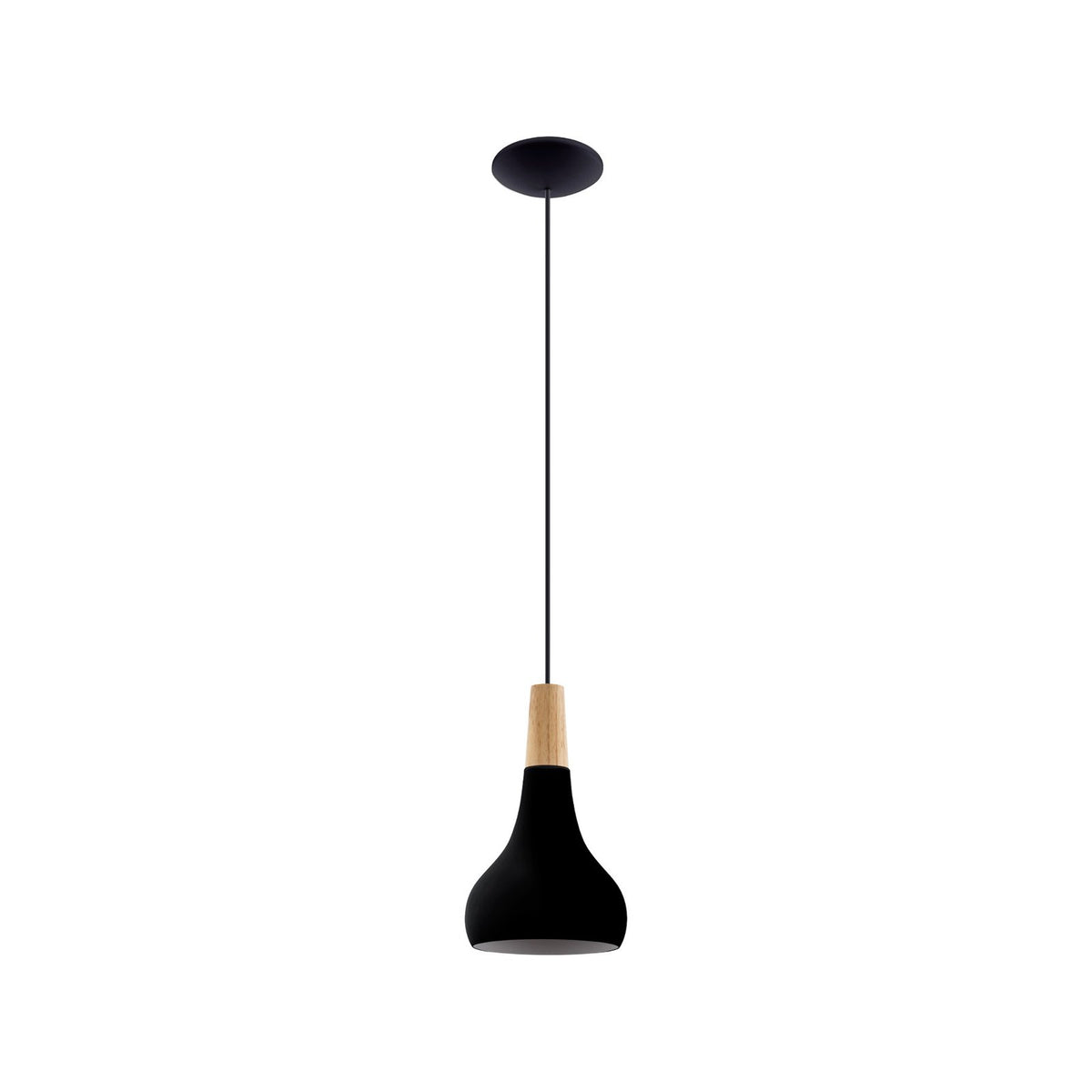 EGLO Hängeleuchte Pendelleuchte Sabinar Lampe schwarz Stahl Holz Wohnzimmer - 9008606235773