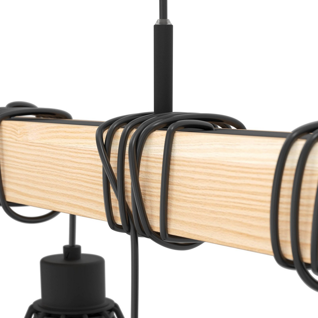 Eglo Hängeleuchte Townshend Länge 150 Cm Schwarz/Eiche Deckenlampe Lampe Leuchte B-Ware - 9002759440770