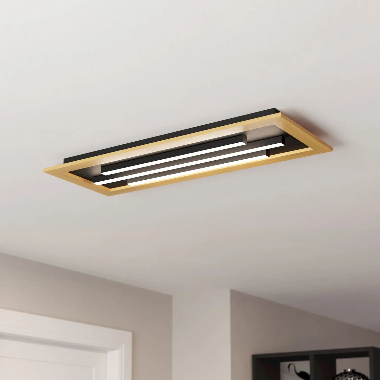 B-Ware Deckenleuchte Lampe Led Eglo Tirrenara Fernbedienung Schwarz Holz Dimmbar - 9008606245024
