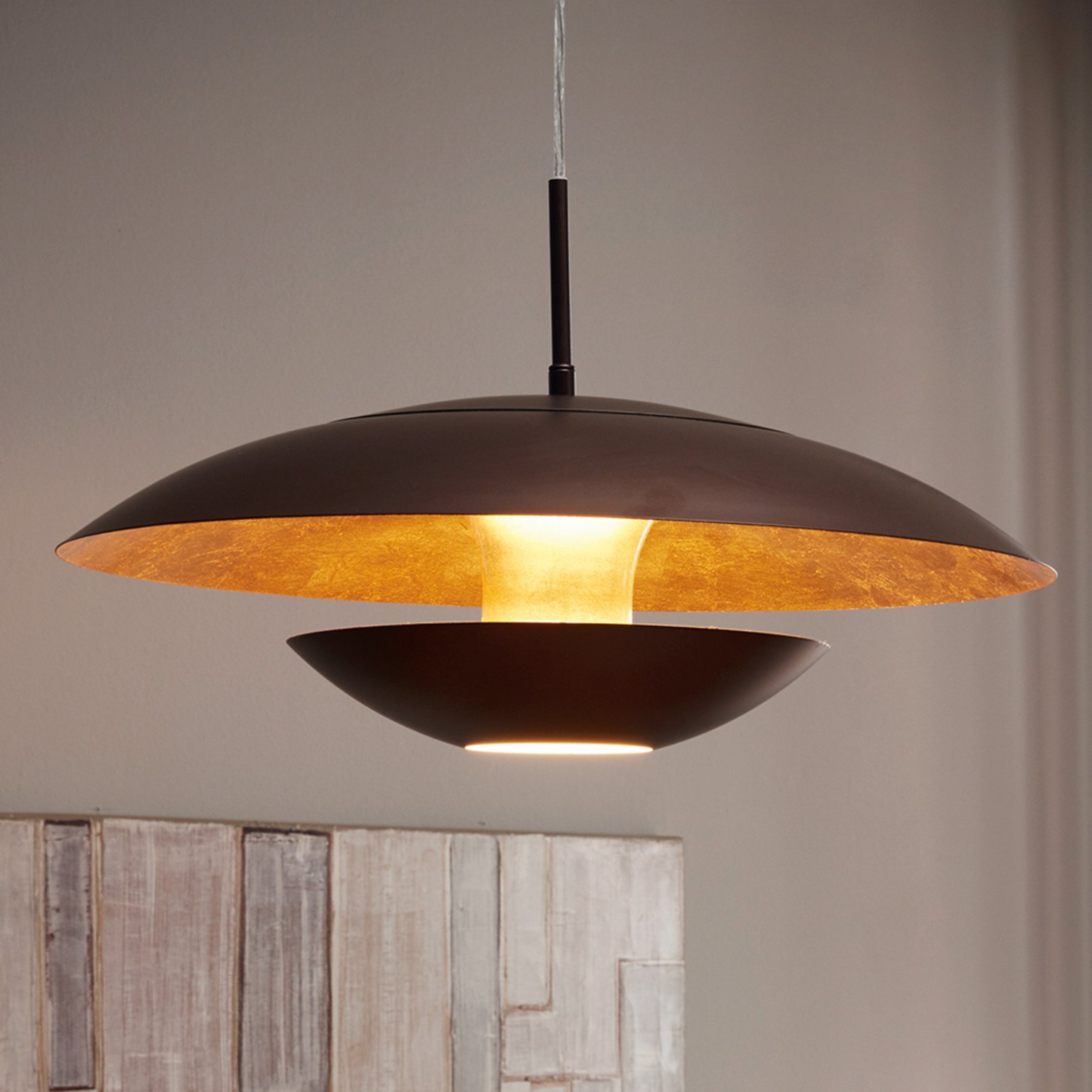 B-Ware Eglo Pendelleuchte Nuvano 48cm Deckenlampe Hängeleuchte Lampe 1 Flg Braun Gol734