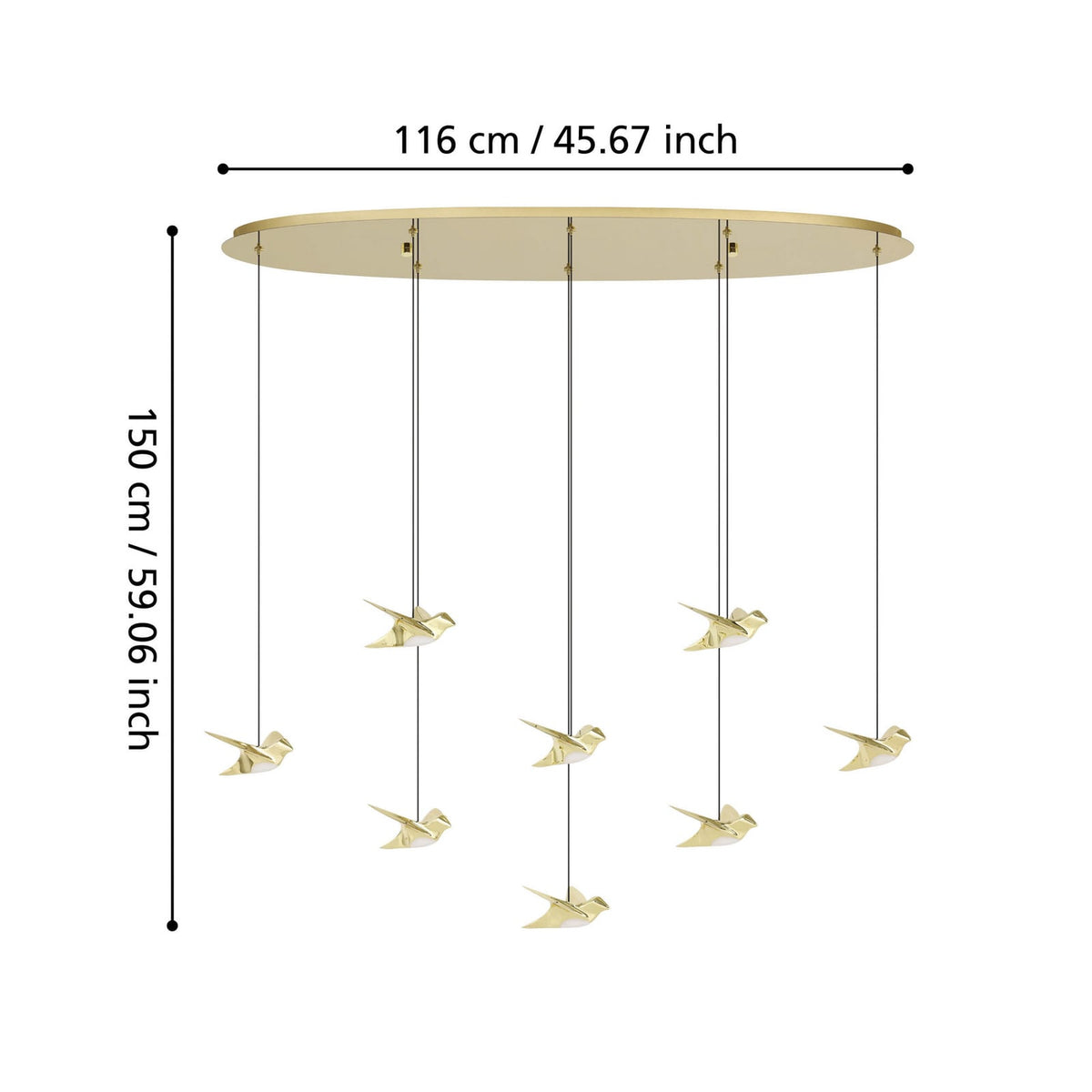 EGLO Stars of Light Pendelleuchte Hängelampe LED Paratebueno messing Vogeldesign - 9008606292196