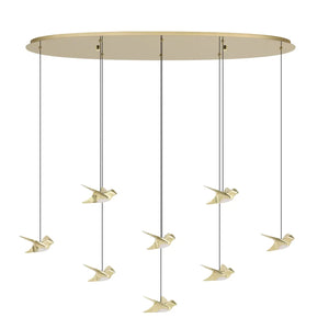 B-Ware Eglo Stars Of Light Pendelleuchte Hängelampe Led Paratebueno Messing Vogeldesign