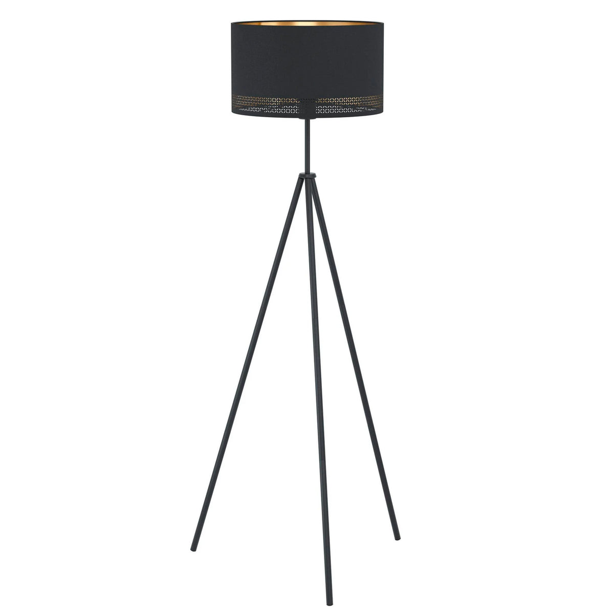 EGLO Stehleuchte Esteperra Stehlampe Standleuchte Leuchte Dreibein schwarz/gold - 9002759992798
