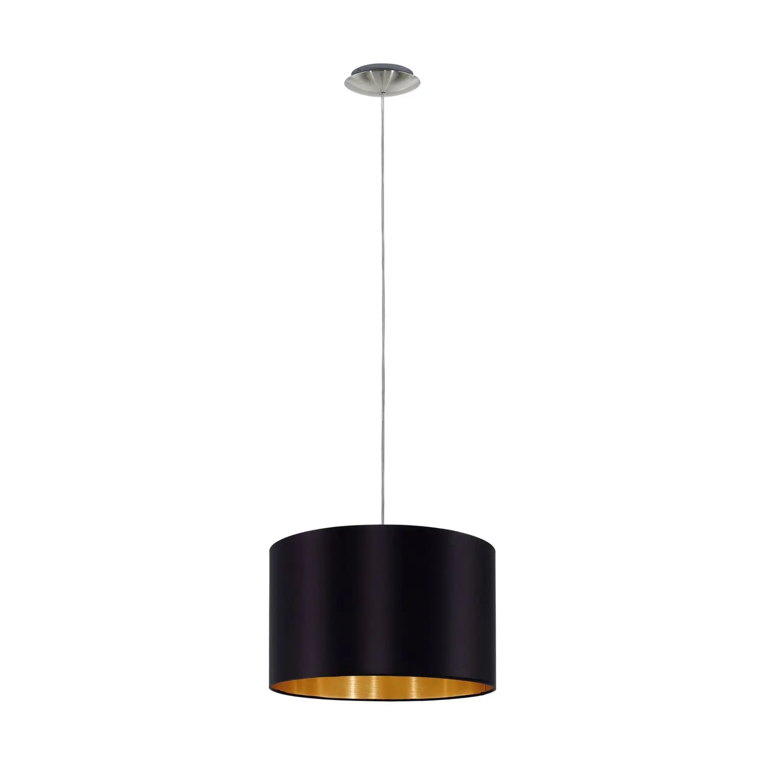 B-Ware Eglo Hängeleuchte Pendelleuchte Lecio Textillampe Schwarz Nickel E27 Led ø 38 Cm - 9002759315993