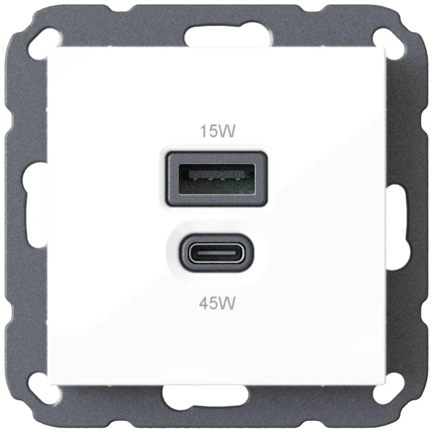 B-Ware Ehmann Usb Steckdose Ladegerät Unterputzeinsatz Uni Weiß Abdeckung 55 X 55 Mm  - 4012096011514