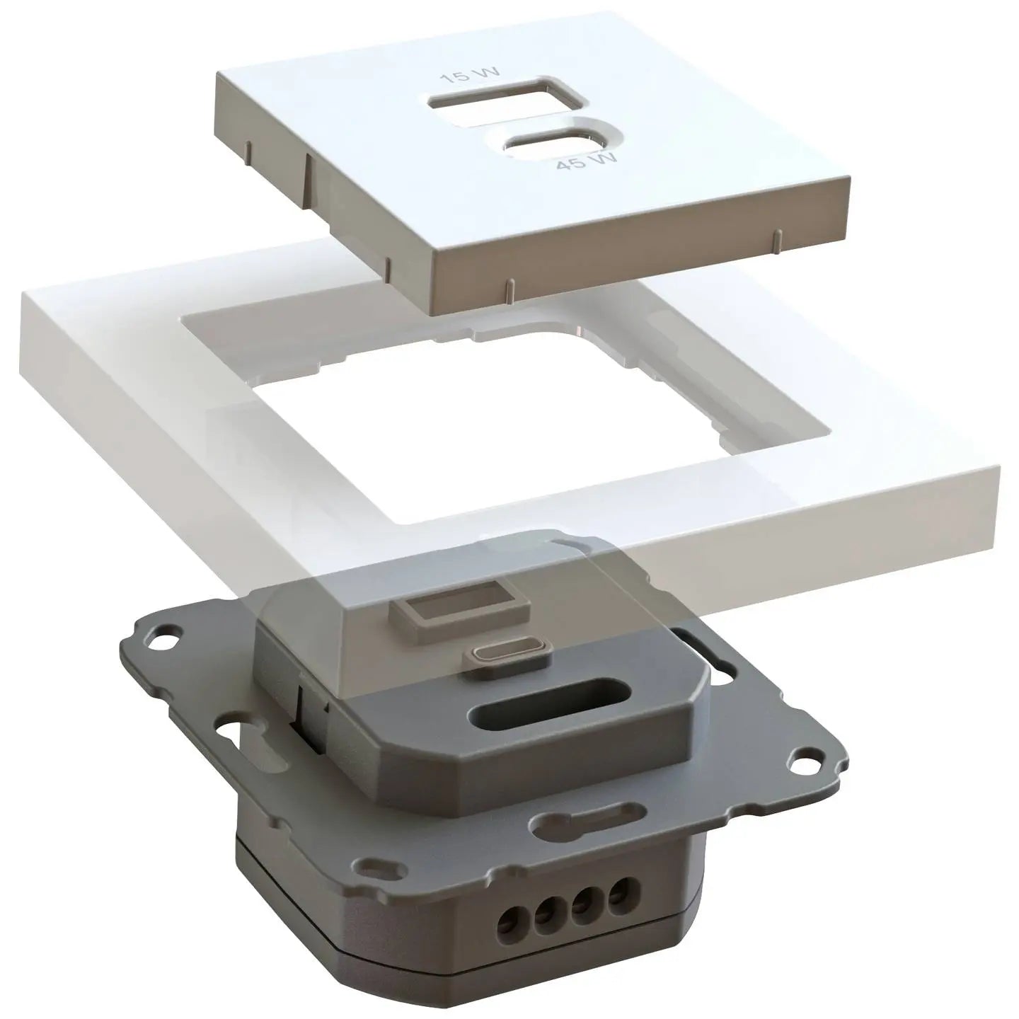 B-Ware Ehmann Usb Steckdose Ladegerät Unterputzeinsatz Uni Weiß Abdeckung 55 X 55 Mm  - 4012096011514