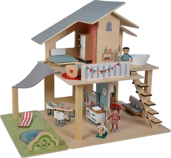 Eichhorn Puppenhaus Mit Möbeln Holz Spielhaus Puppenholzhaus Spielzeug Puppen B-Ware