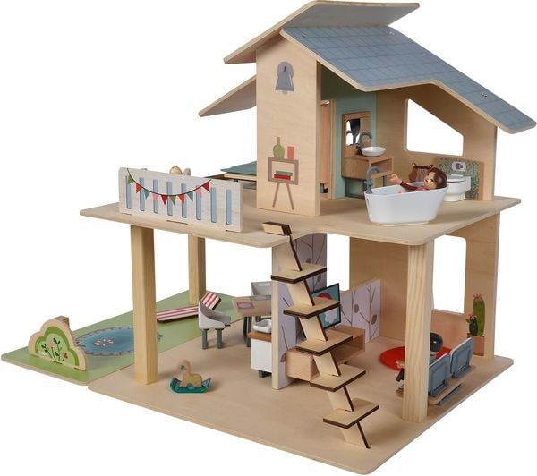 Eichhorn Puppenhaus Mit Möbeln Holz Spielhaus Puppenholzhaus Spielzeug Puppen B-Ware
