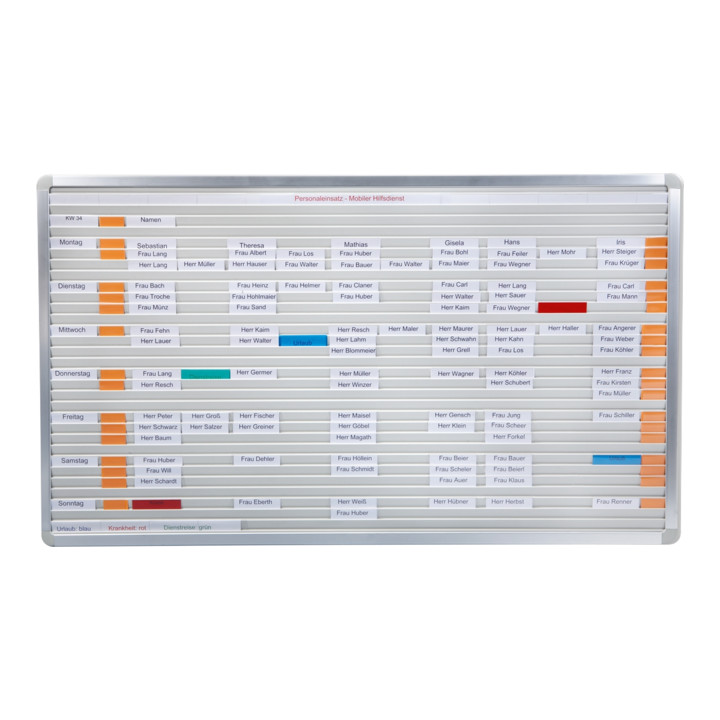 B-Ware Eichner Visiplan Tafel Einstecktafel Plantafel Grau 73 Schienen 100x130cm - 4052301016781