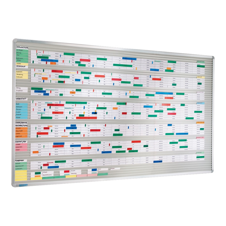 B-Ware Eichner Visiplan Tafel Einstecktafel Plantafel Grau 73 Schienen 100x130cm - 4052301016781