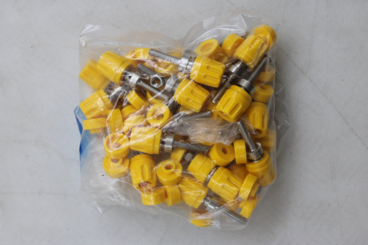 Hirschmann Polklemme Krokodilklemme PKI 10 A Gelb Schrauben Messing 21 STÜCK - 2050000244261