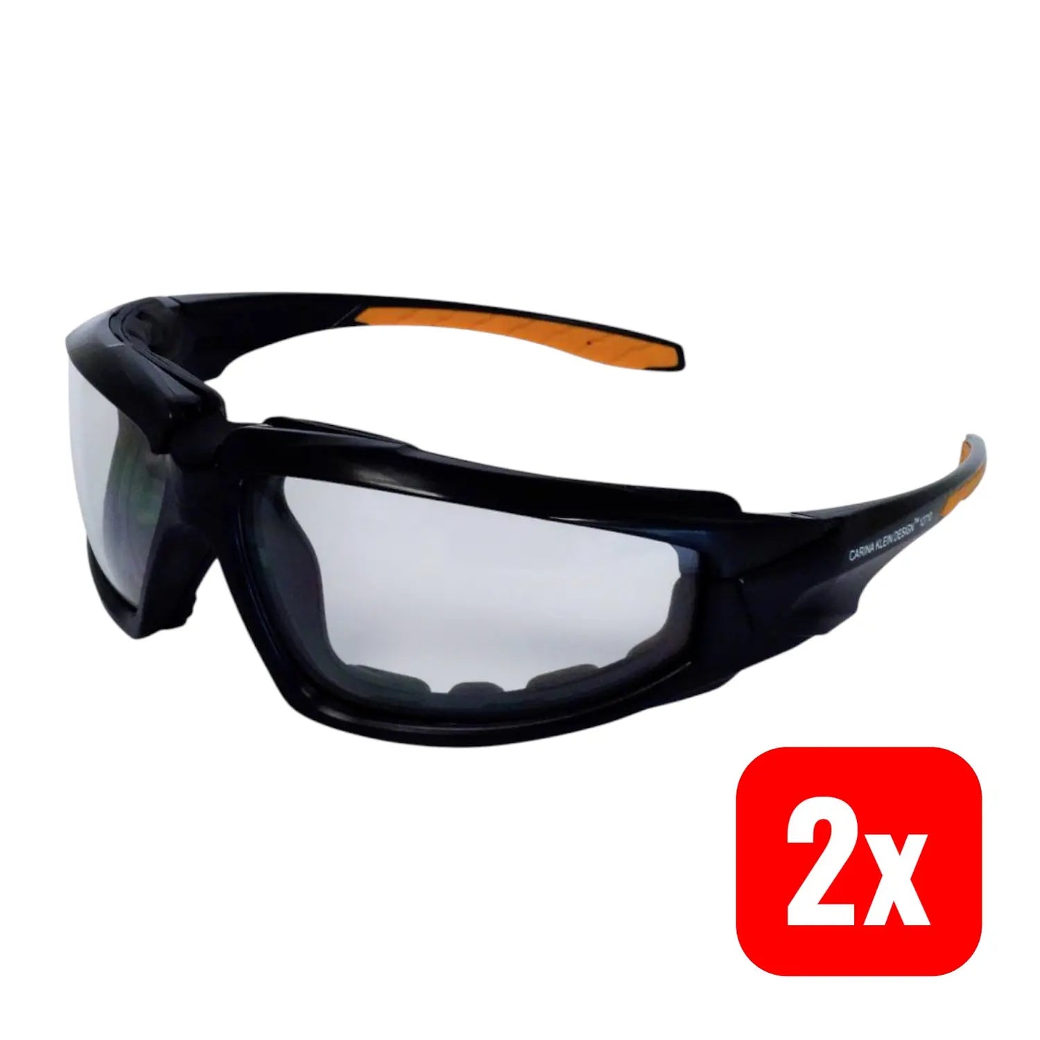 B-Ware Schutzbrille Brille Ekastu Schutzbrille Augenschutz Schwarz Orange 2 Stück - 4013207277300