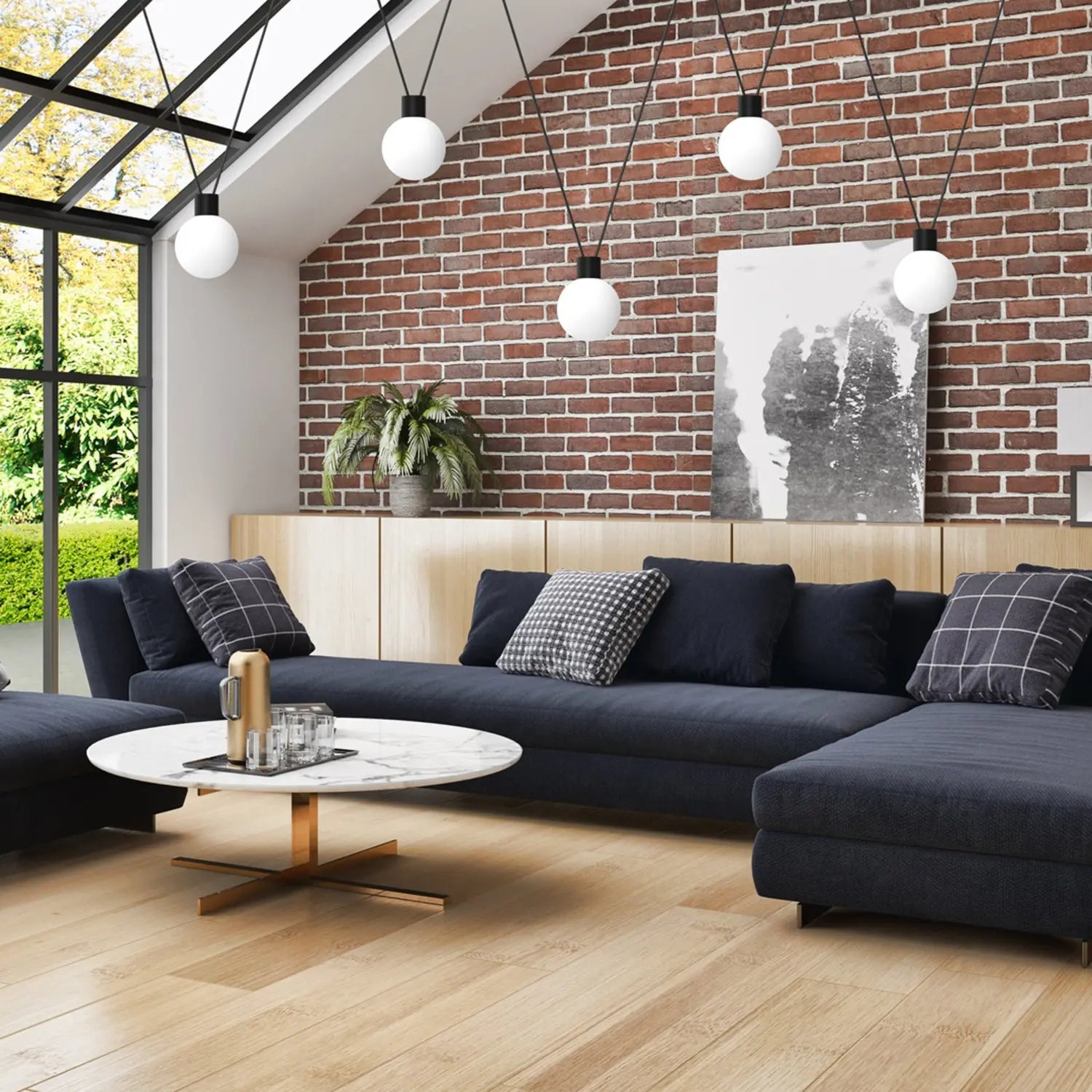 B-Ware Eko Light Hängeleuchte Deckenlampe Capri Rund Schirm Einflammig Schwarz/Weiß G9 - 5902693788171
