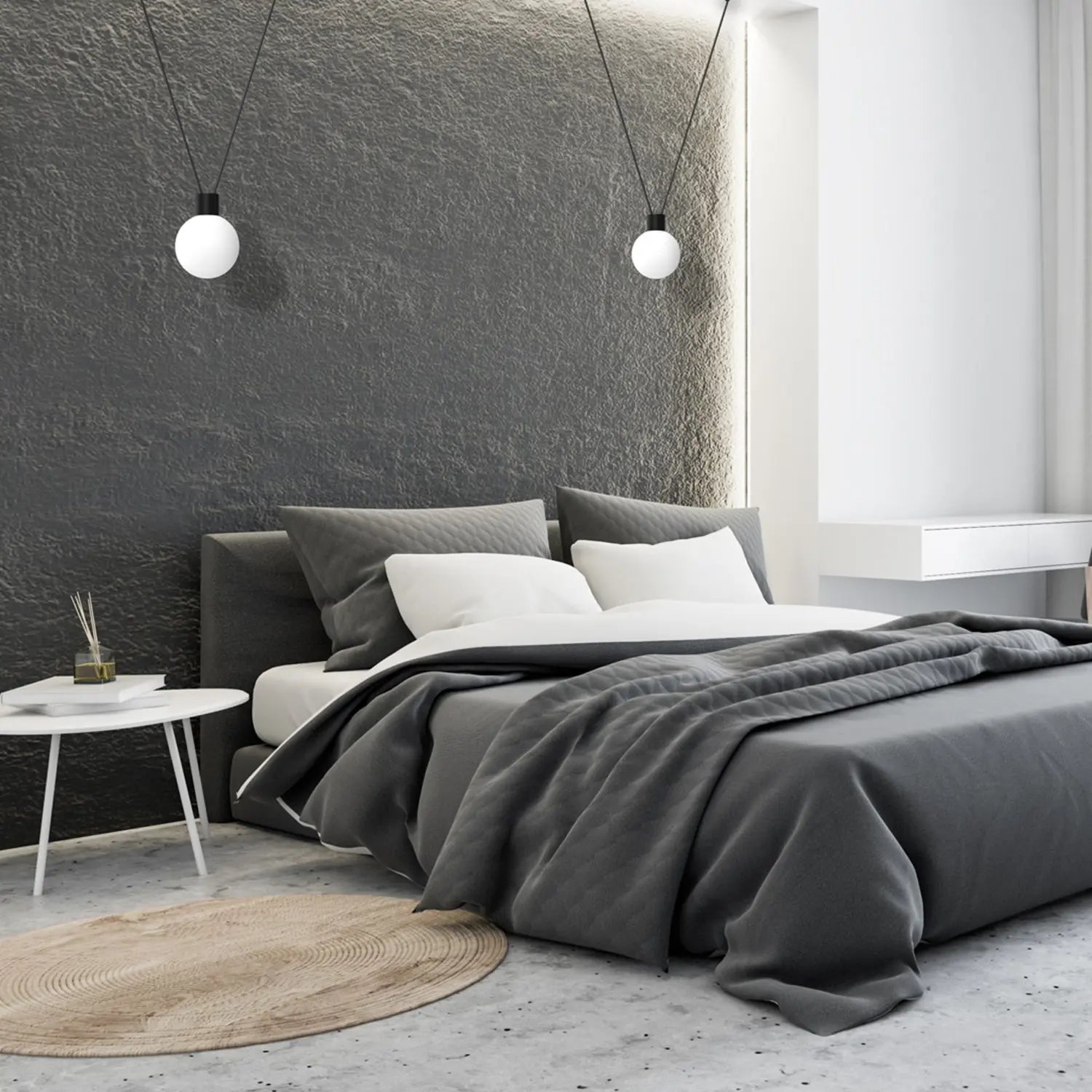 B-Ware Eko Light Hängeleuchte Deckenlampe Capri Rund Schirm Einflammig Schwarz/Weiß G9 - 5902693788171