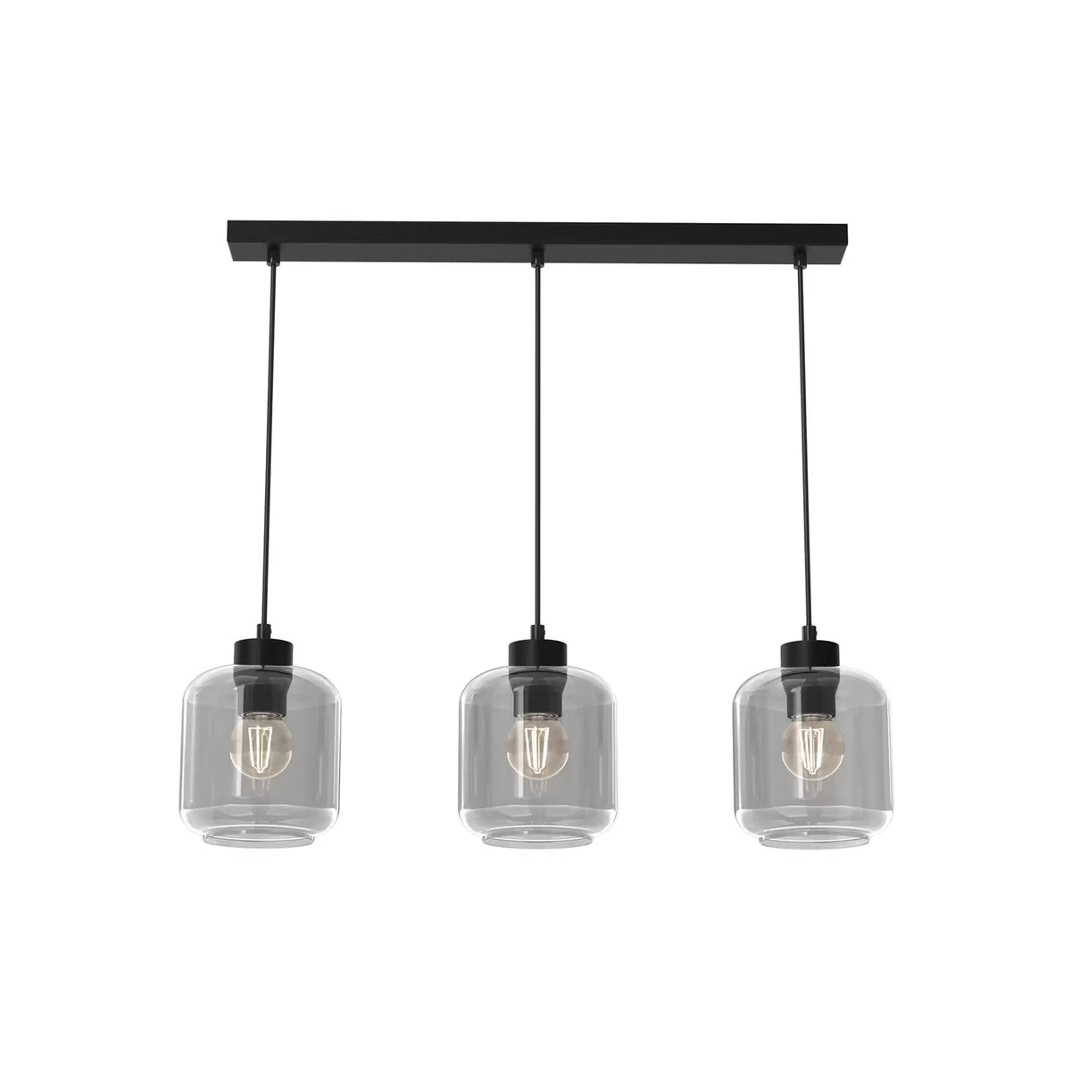 Eko-Light Hängeleuchte Sombra Hängelampe Deckenlampe rauch dreiflammig länglich - 10019734