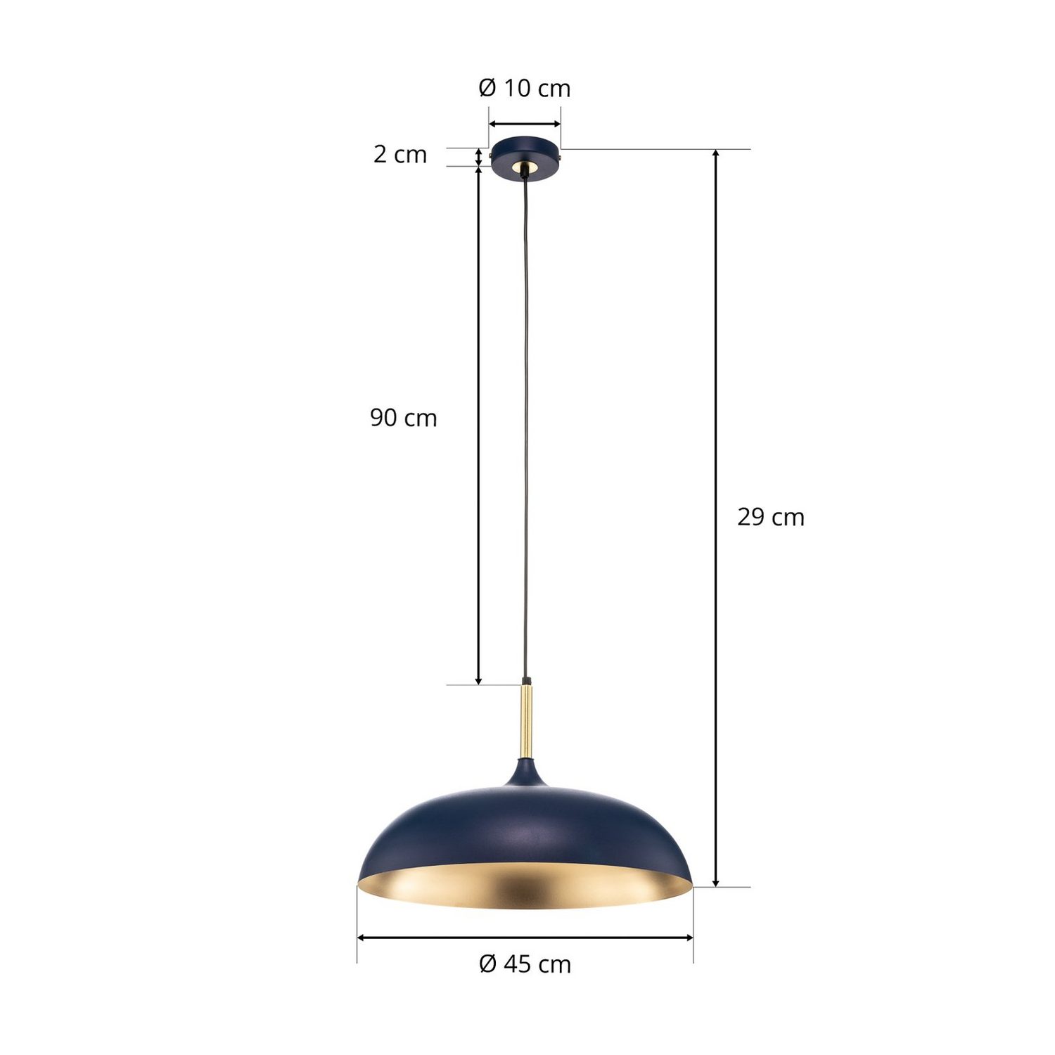 Milagro Pendelleuchte Lincoln Hängeleuchte Deckenlampe Leuchte E27 Blau/Gold B-Ware - 5902693779018