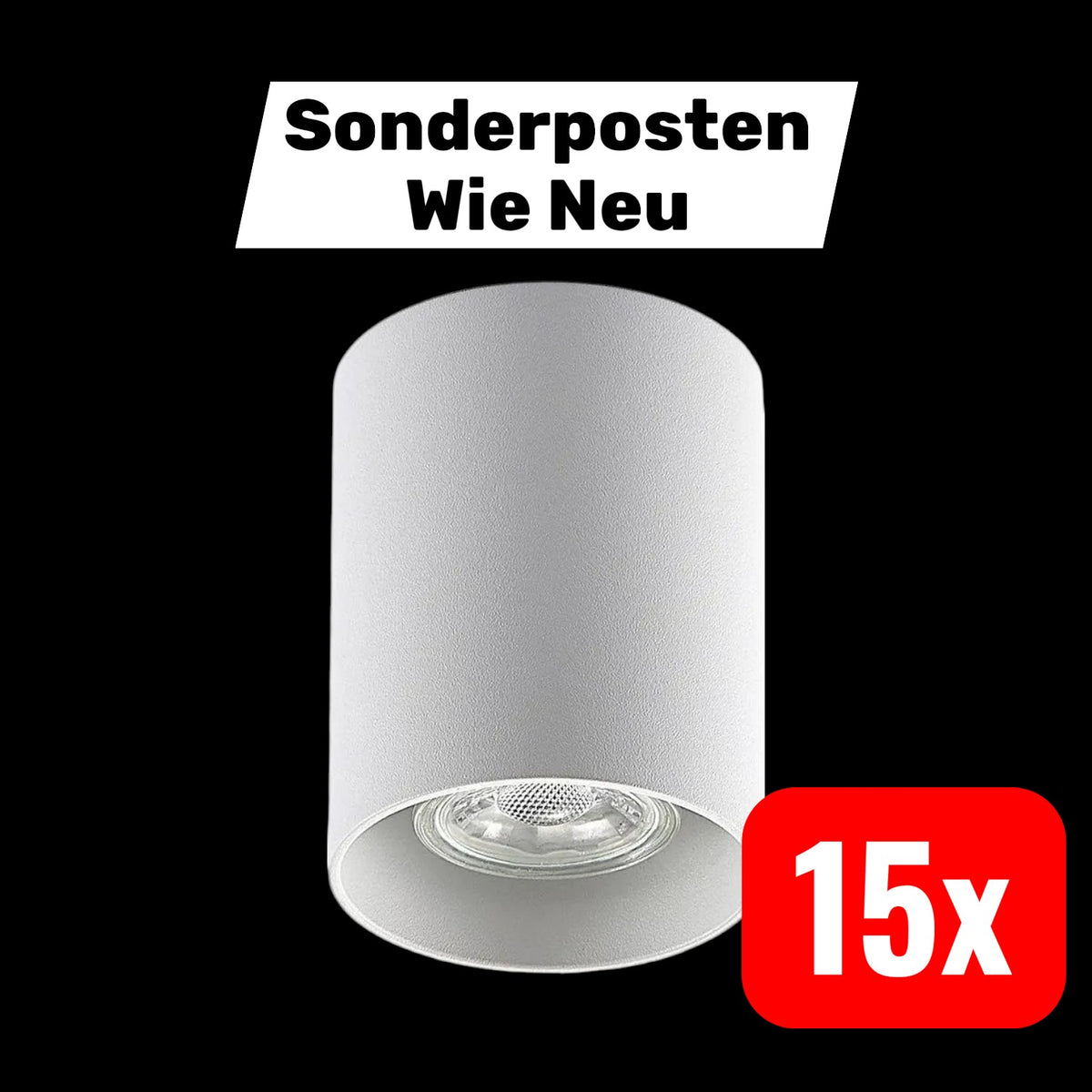 ELC Efey Deckenlampe Leuchte GU10 Deckenleuchte rund weiß Aluminium I15 STÜCK - 4251096579079