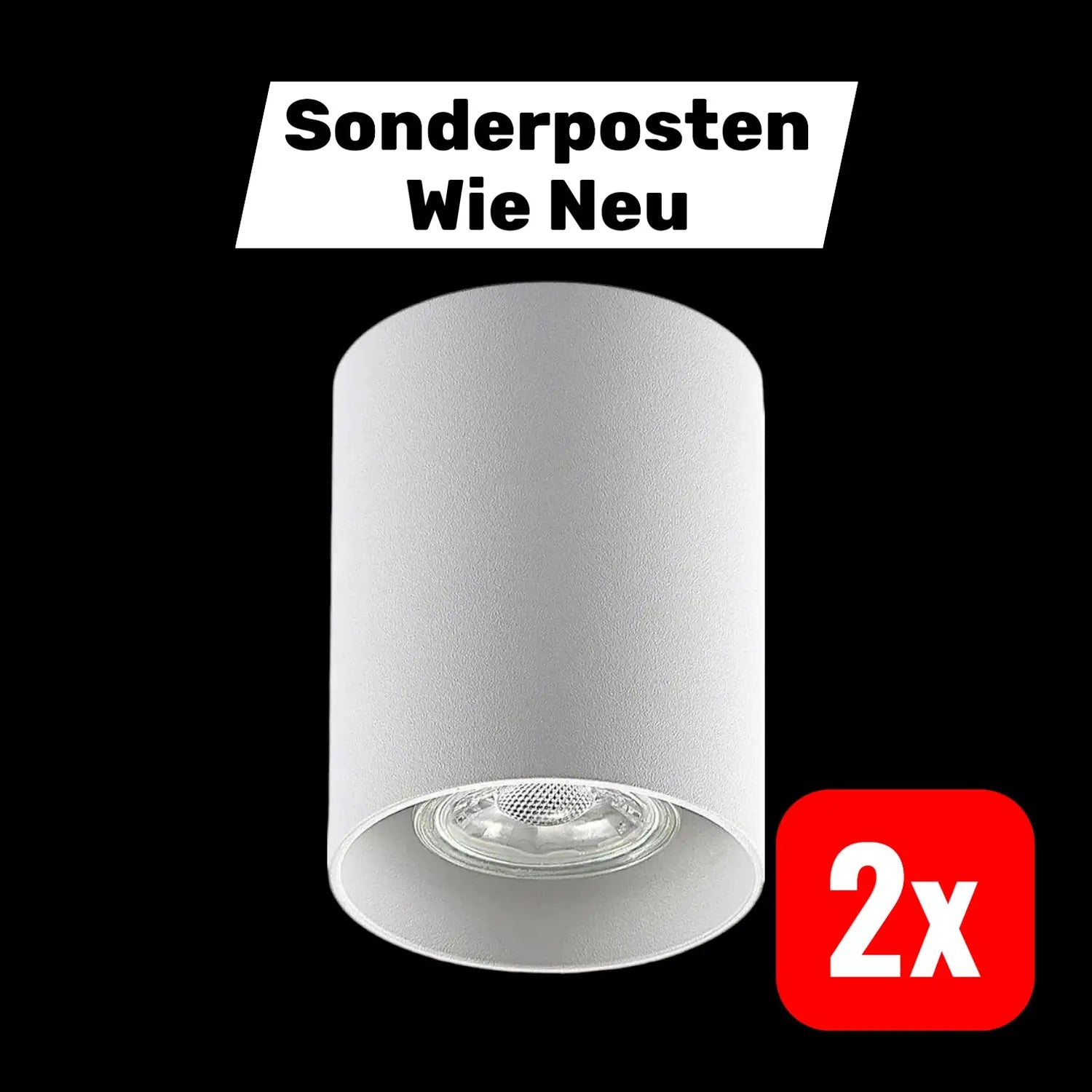 B-Ware Elc Efey Deckenlampe Leuchte Gu10 Rund Weiß Aluminium Ip20 Spot 2 Stück - 4251096579079