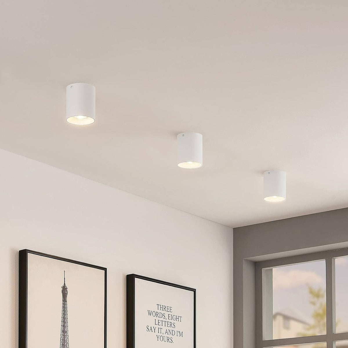 ELC Efey Deckenlampe Leuchte GU10 Deckenleuchte rund weiß Aluminium 2 STÜCK - 4251096579079