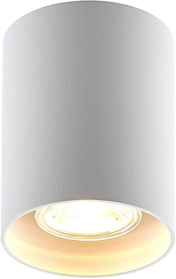 ELC Efey Deckenlampe Leuchte GU10 Deckenleuchte rund weiß Aluminium 2 STÜCK - 4251096579079