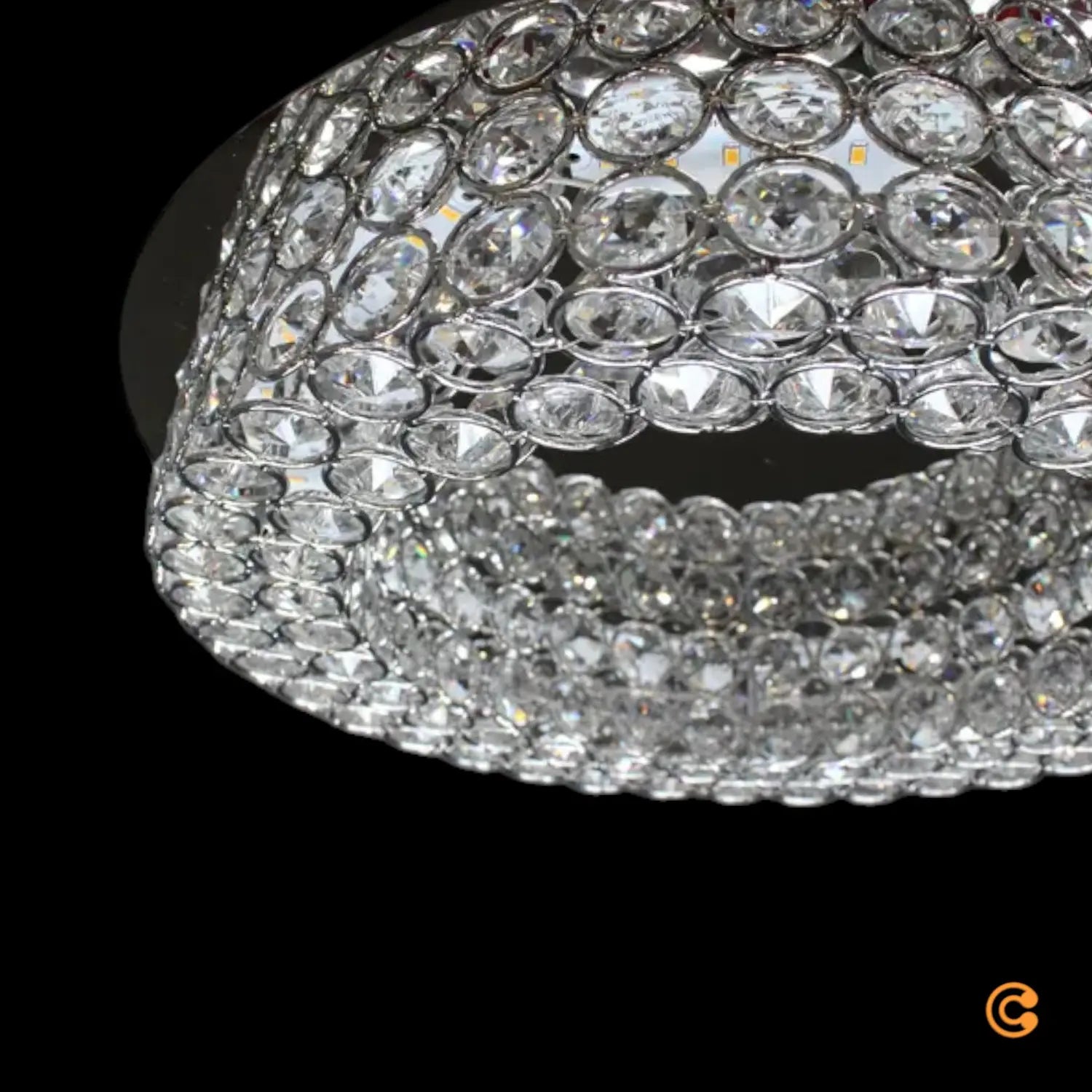 B-Ware Filomena Deckenleuchte Deckenlampe Led Kristalloptik Glassteine Silber Chrom - 4251096548693
