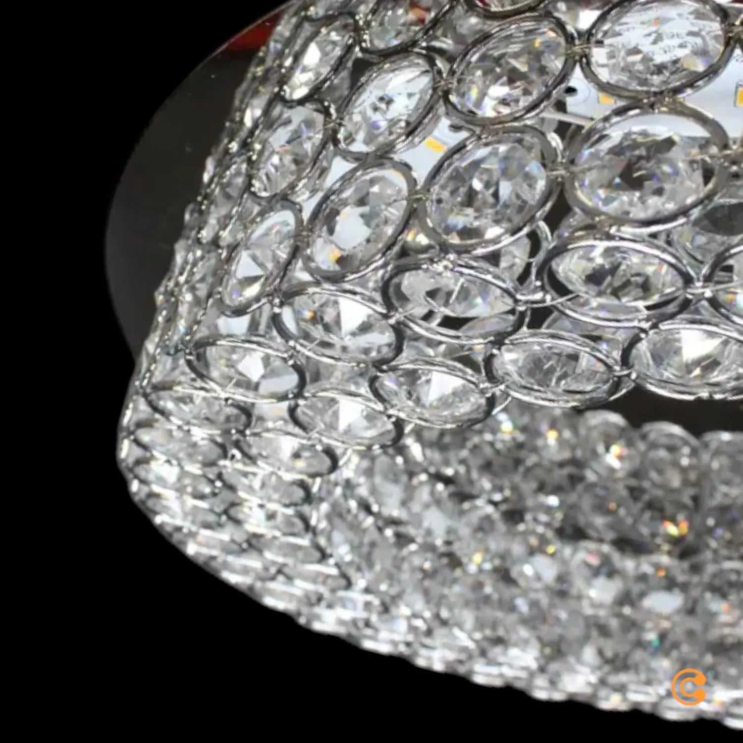 B-Ware Filomena Deckenleuchte Deckenlampe Led Kristalloptik Glassteine Silber Chrom - 4251096548693