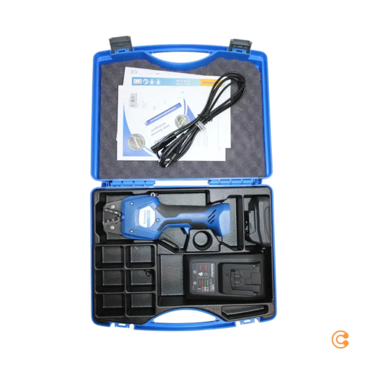 B-Ware Klauke Crimpzange Presswerkzeug Elektromechanisch Akku Ladegerät Siehe Text/Foto - 4012078828673